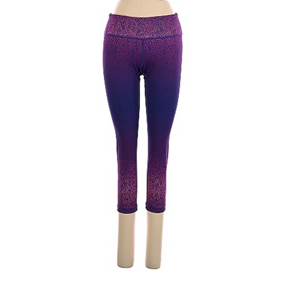 Zella Live In Dot Crop Purple Pink Ombré Active Workout Leggings - XL